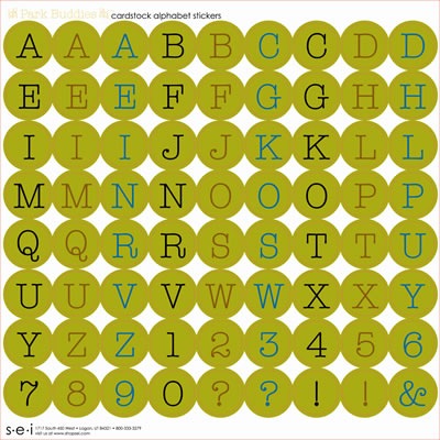 SEI - Park Buddies - Cardstock Alpha Stickers  (pack of 5)